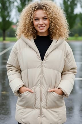 Női téli kabát – bézs