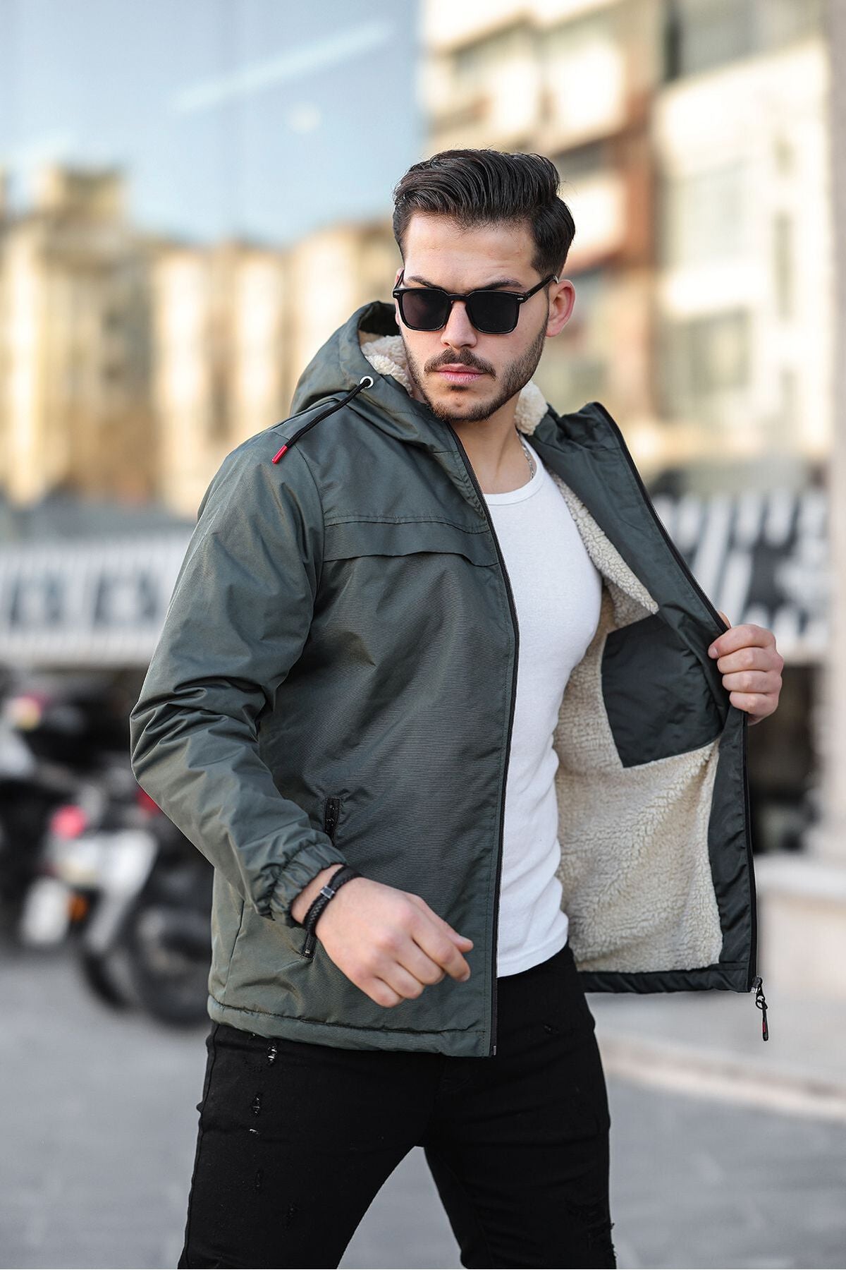 Férfi dzseki – khaki