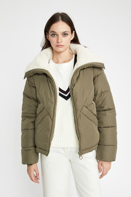 Női téli kabát – khaki – khaki