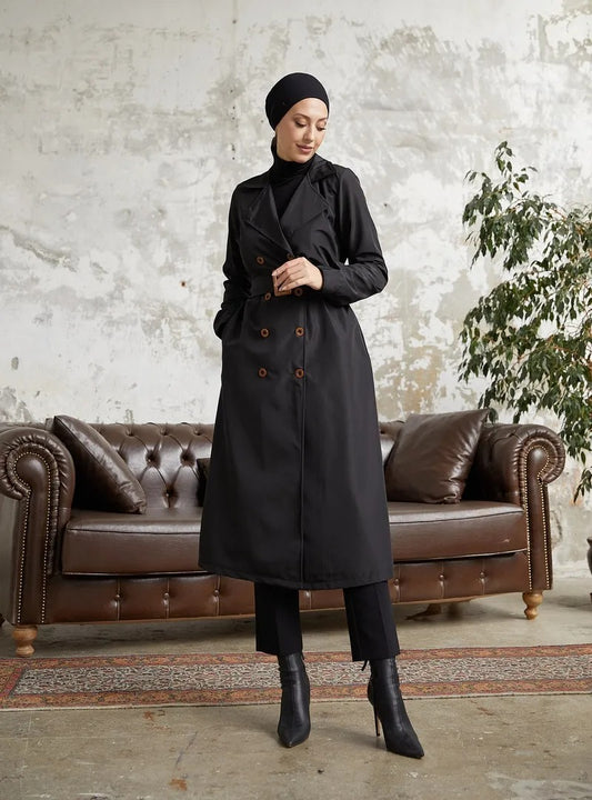 Női modest trencskó – fekete – fekete