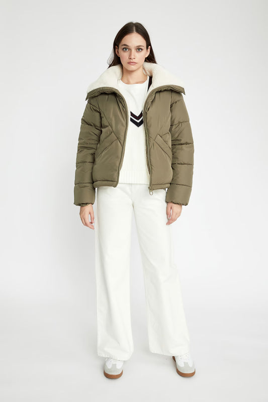 Női téli kabát – khaki – khaki
