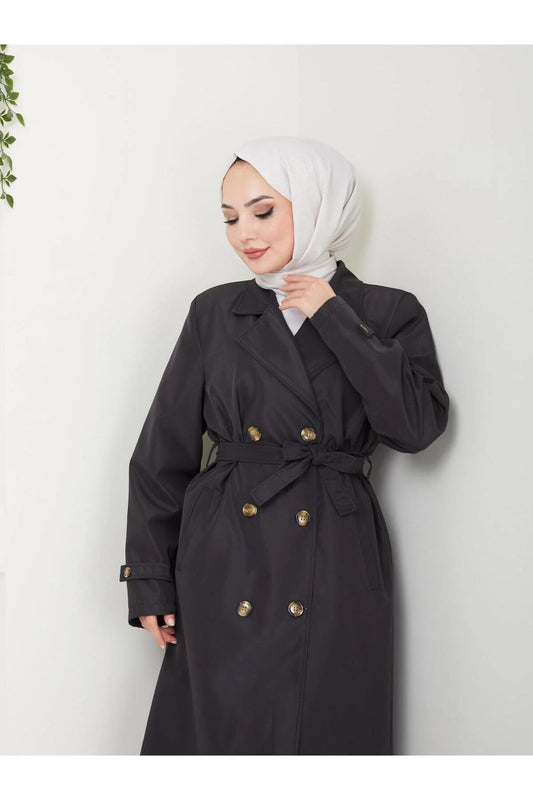Női modest trencskó – fekete – fekete