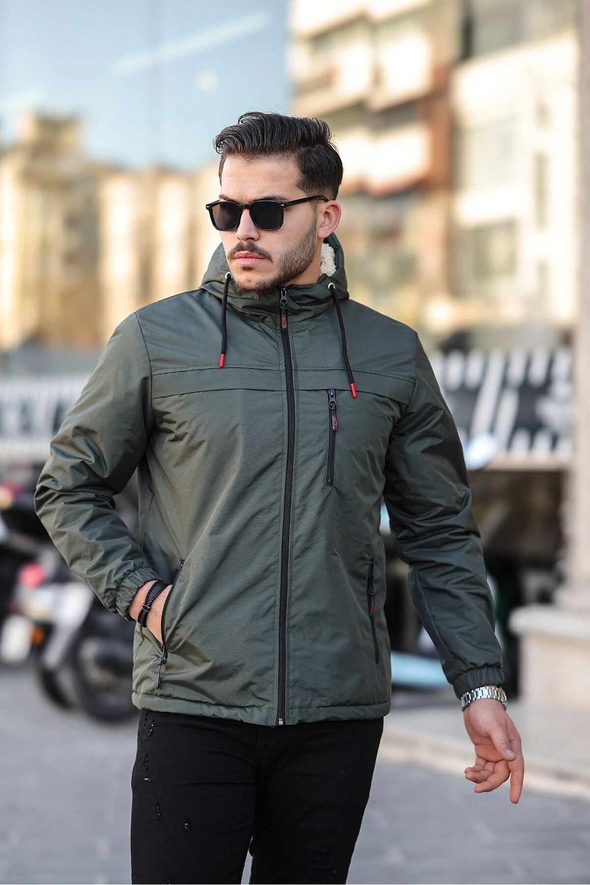 Férfi dzseki – khaki
