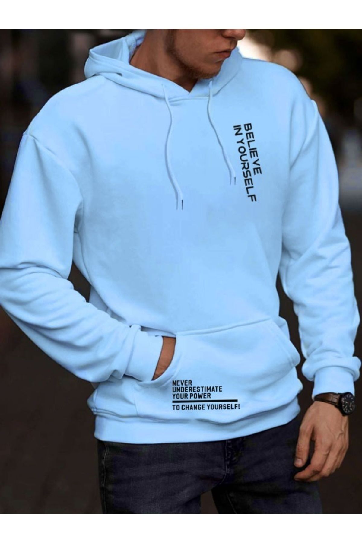 Férfi sweatshirt – fekete