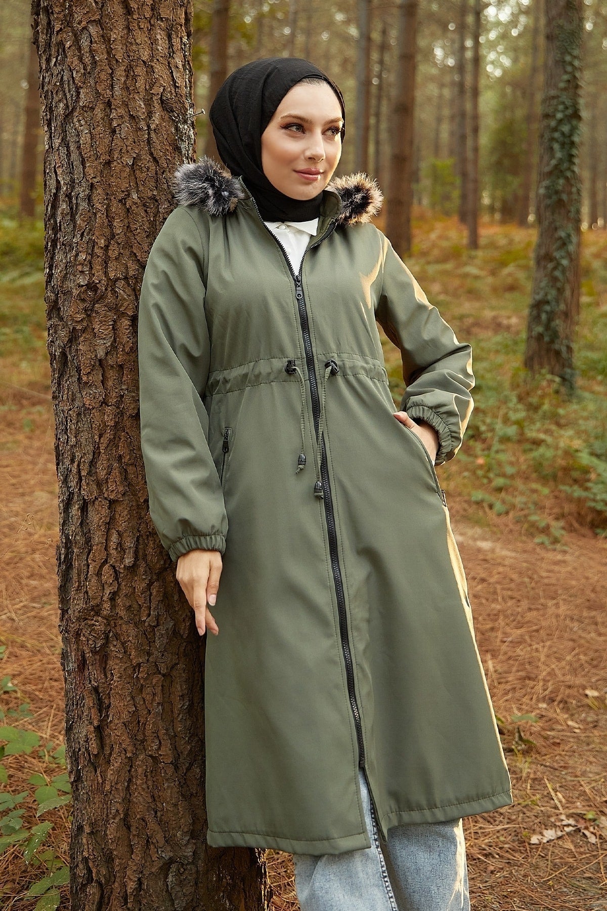 Női modest dzseki – khaki