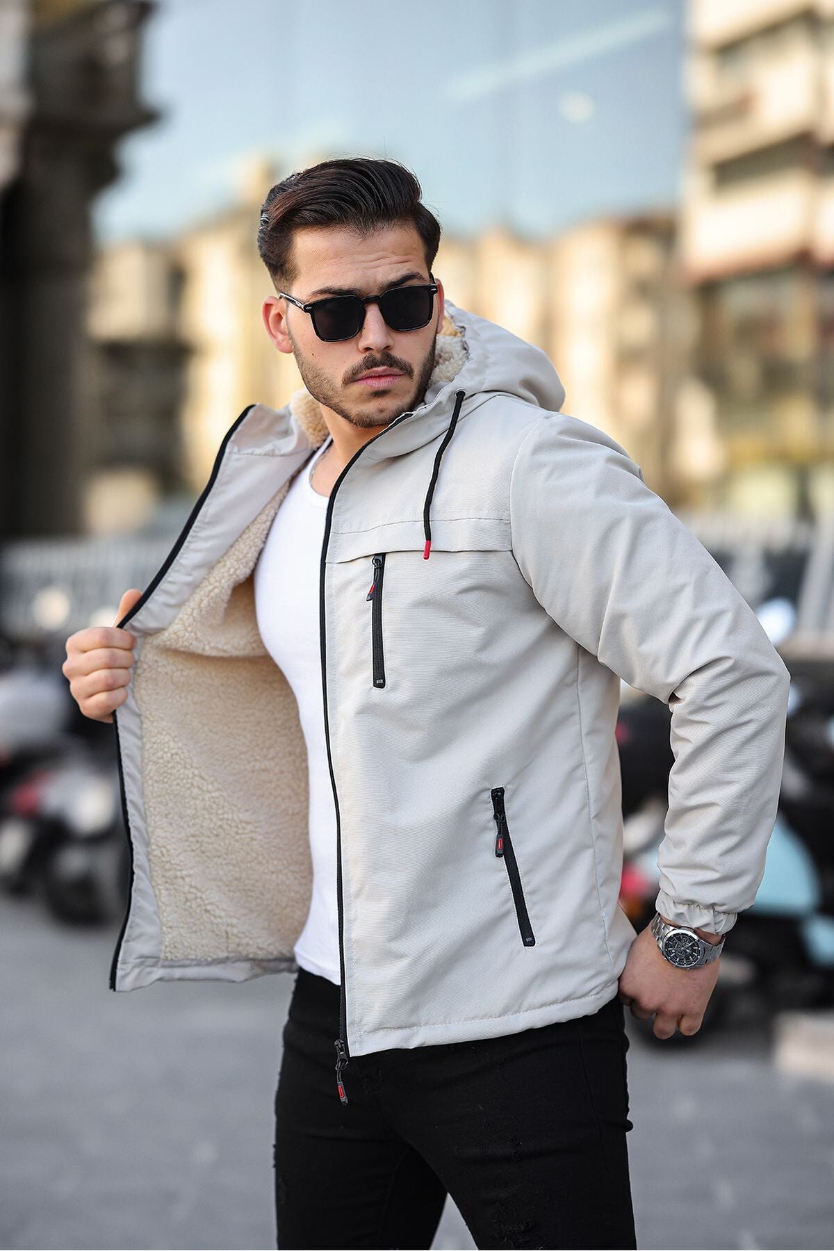 Férfi dzseki – khaki