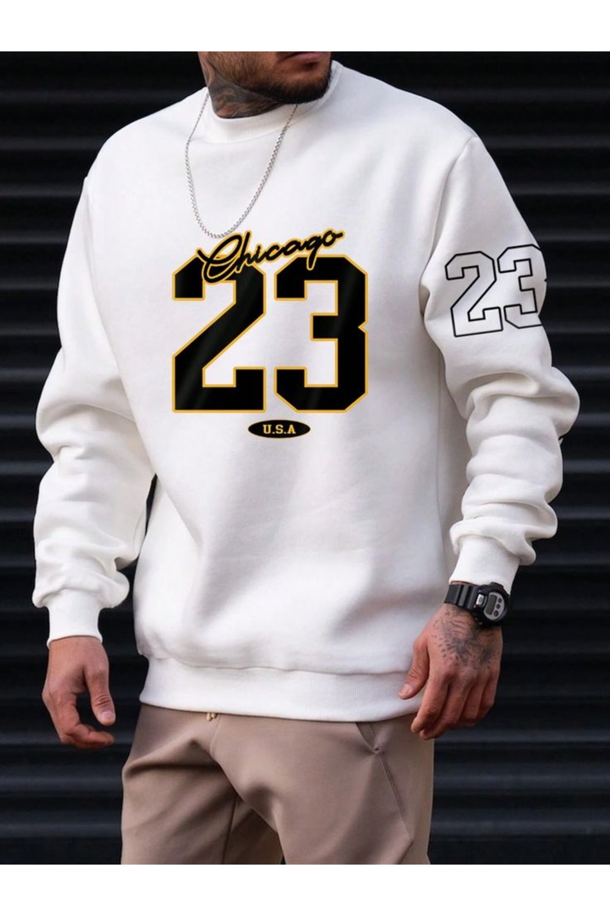 Férfi sweatshirt – fehér