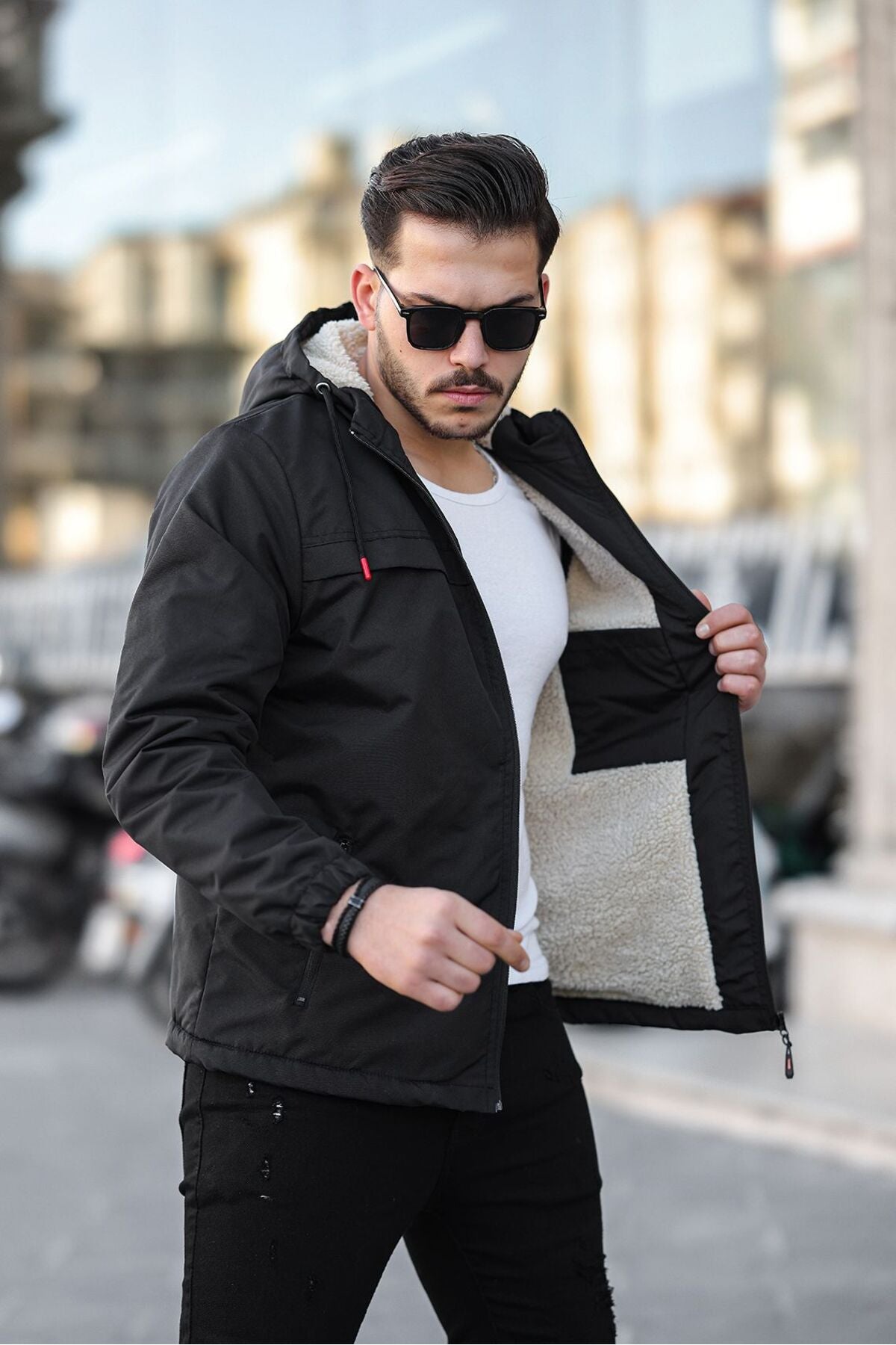 Férfi dzseki – fekete