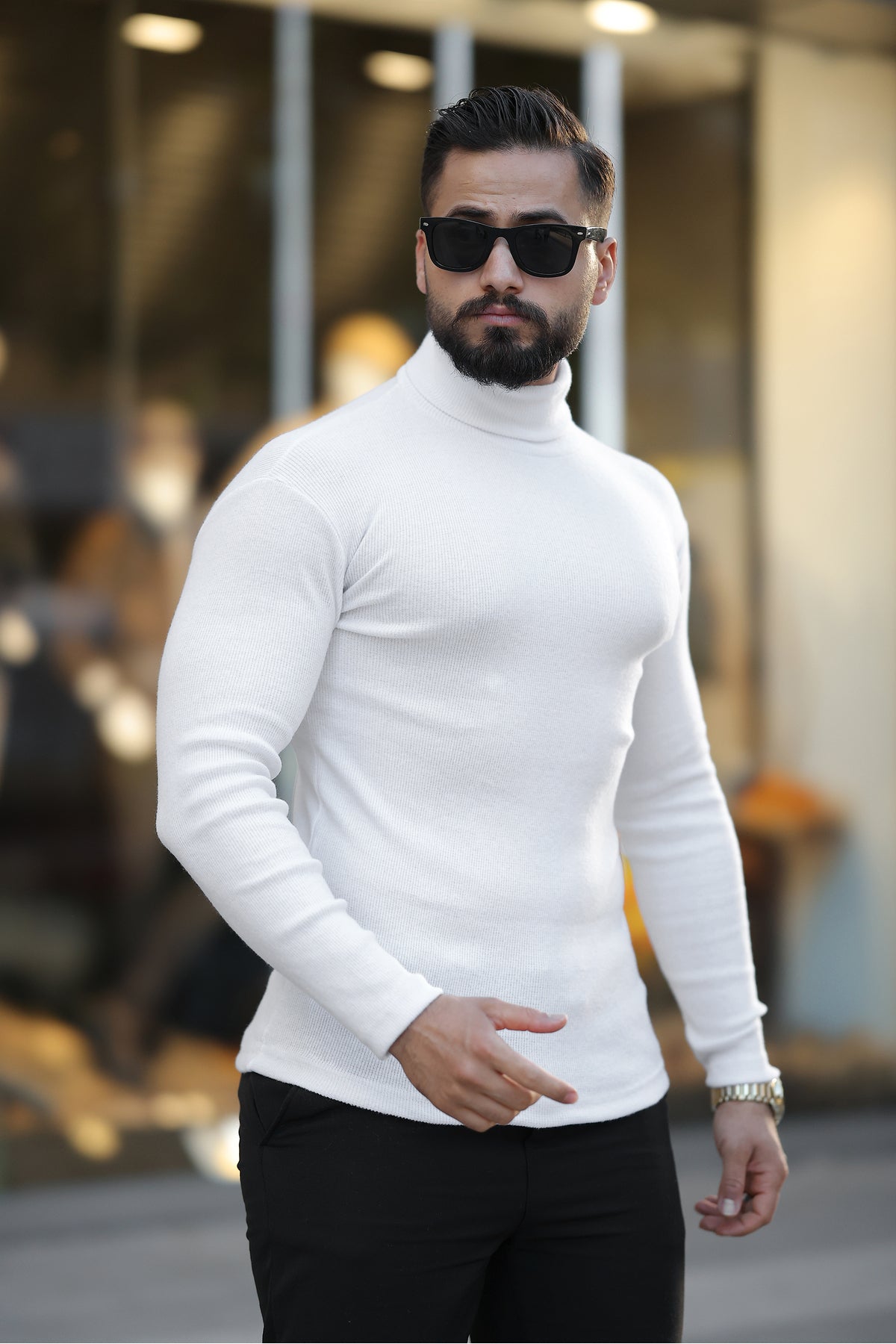 Férfi pulóver – fehér