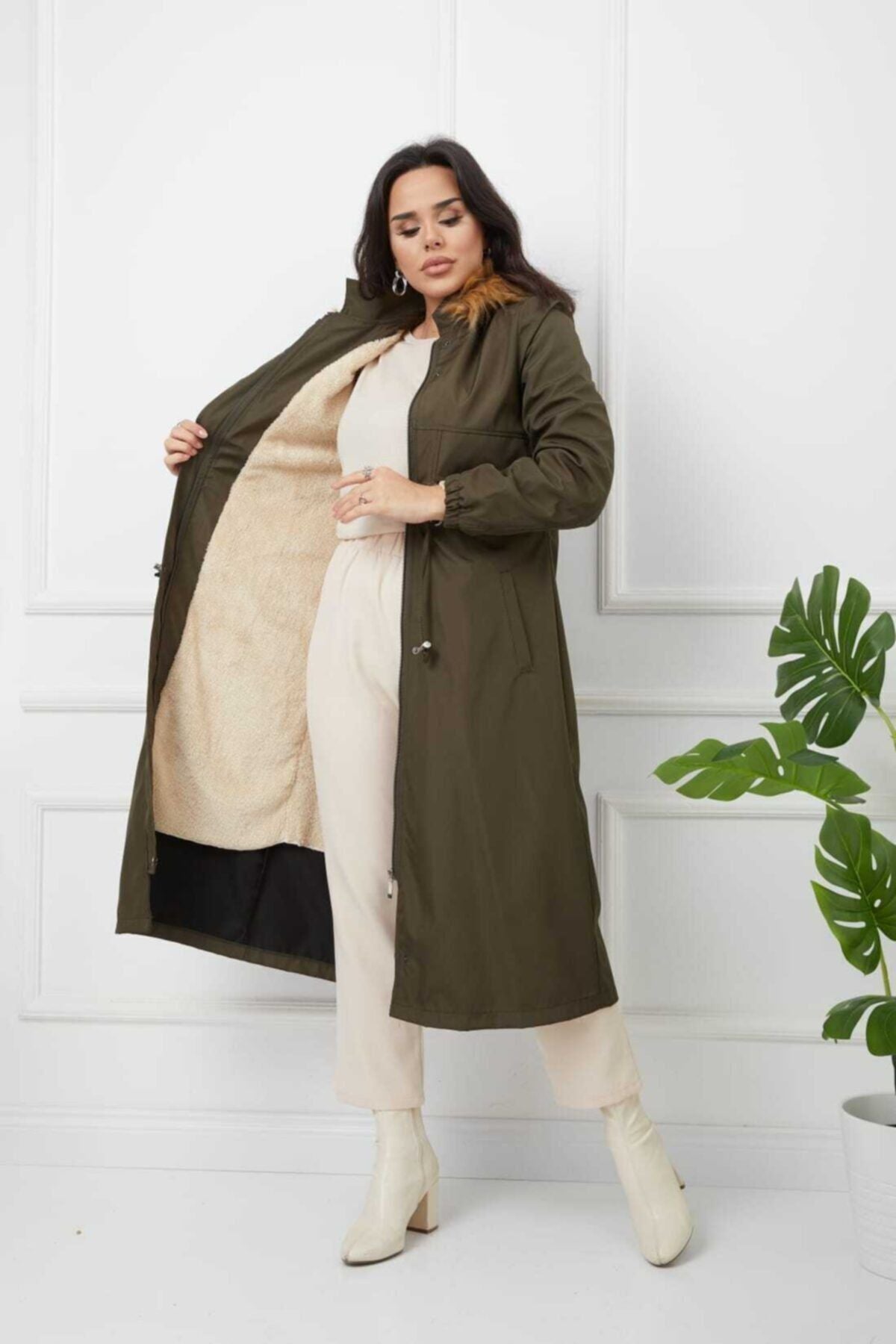 Női modest dzseki – khaki
