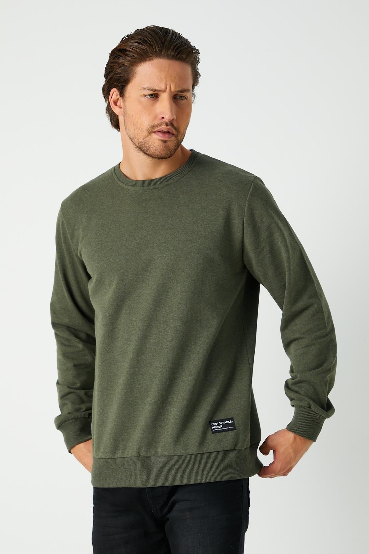 Férfi sweatshirt – khaki