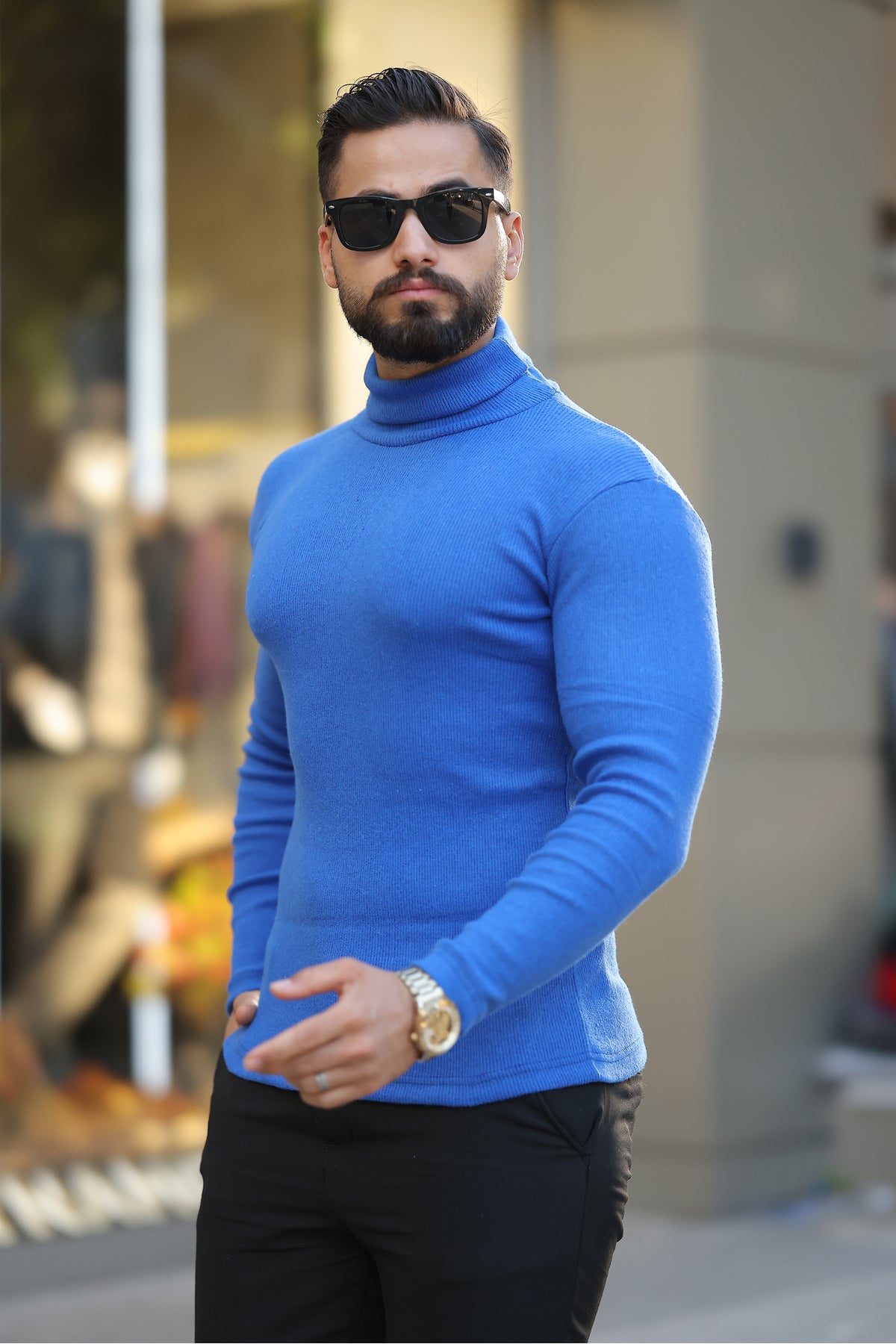 Férfi pulóver – bézs
