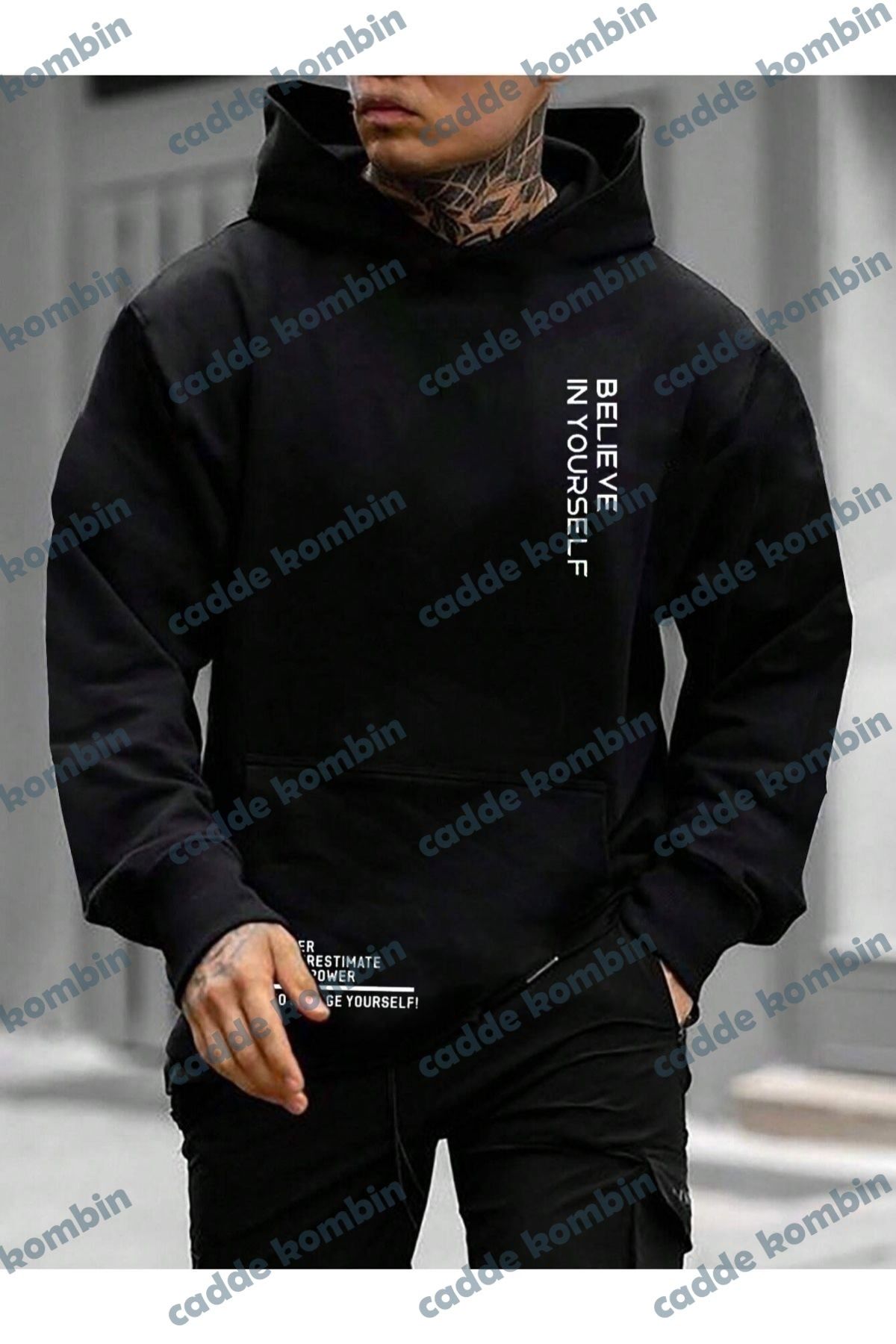 Férfi sweatshirt – fekete
