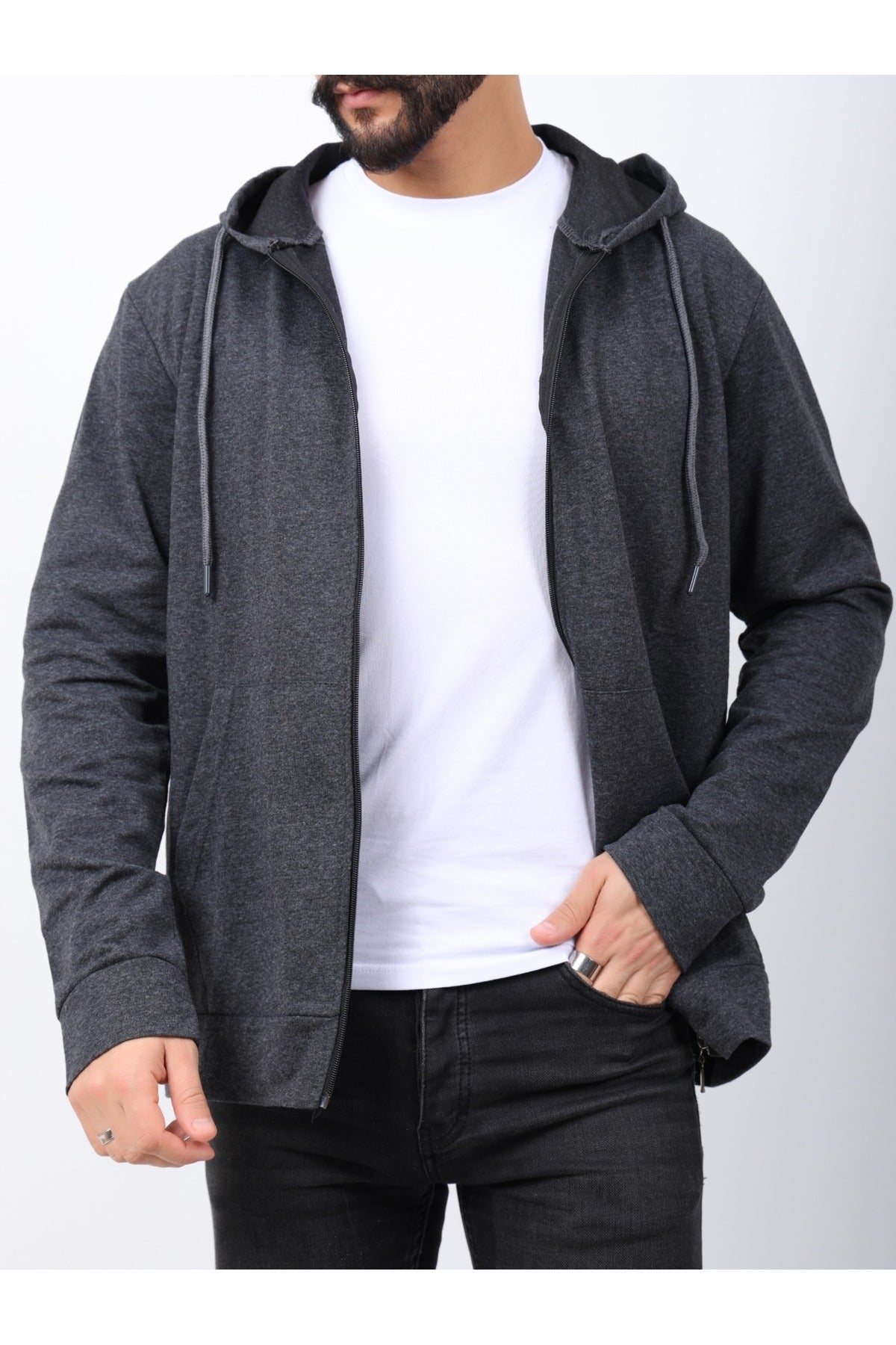 Férfi sweatshirt – füstszürke