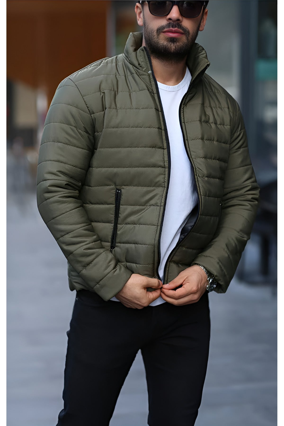 Férfi téli kabát – khaki