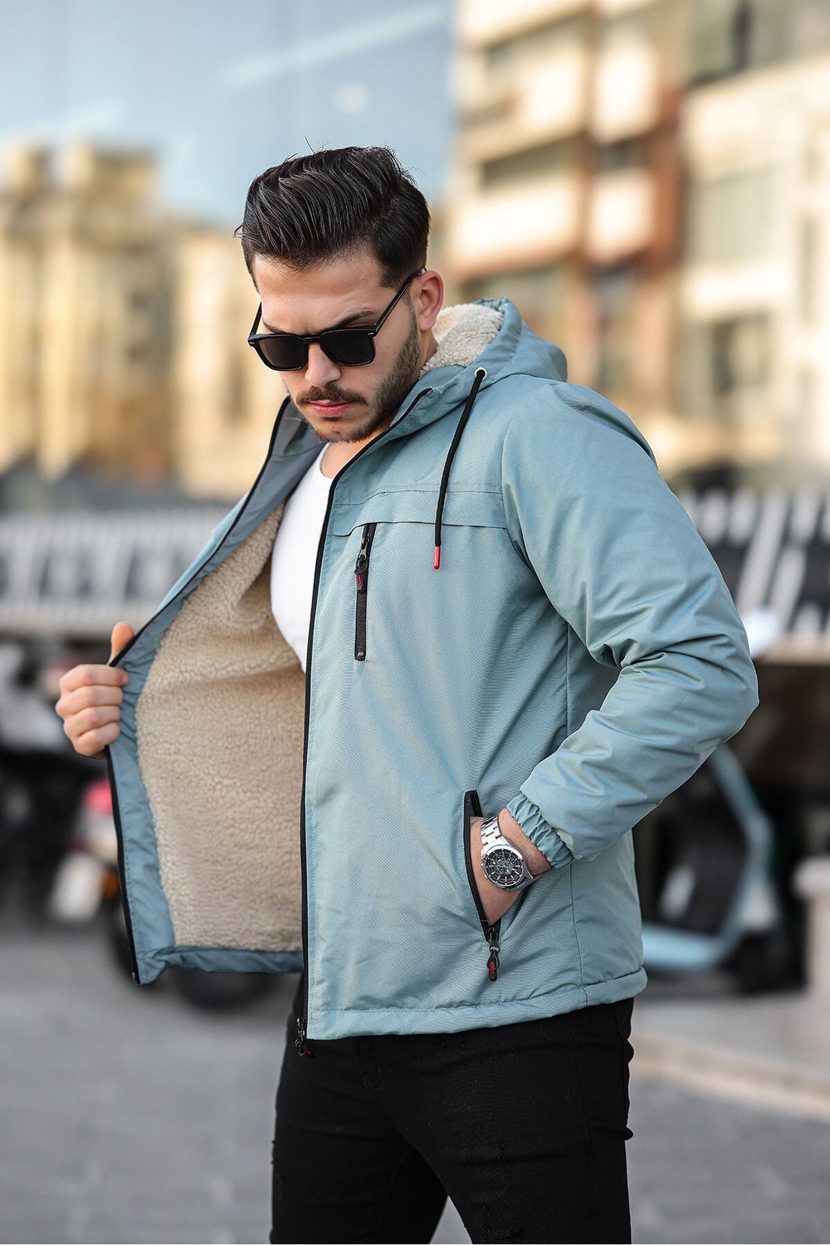 Férfi dzseki – khaki