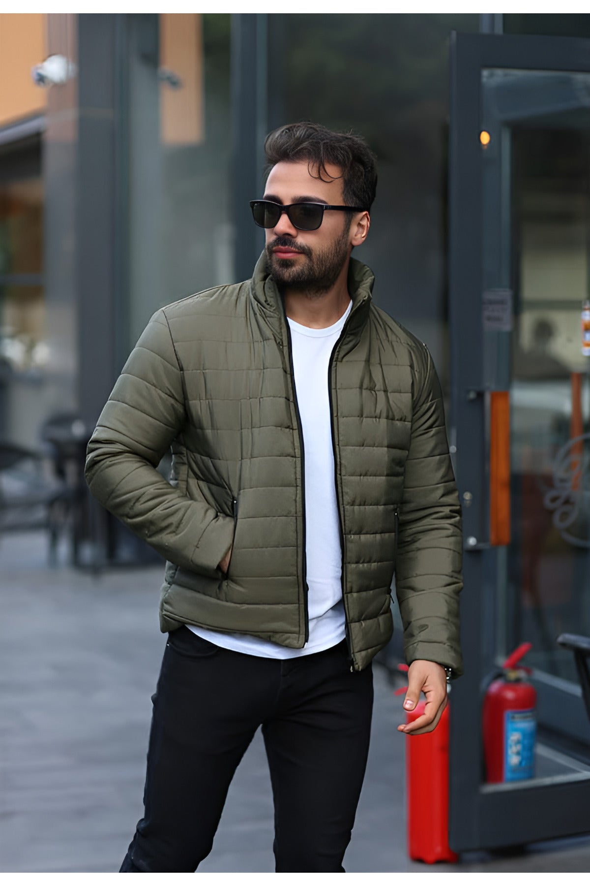 Férfi téli kabát – khaki