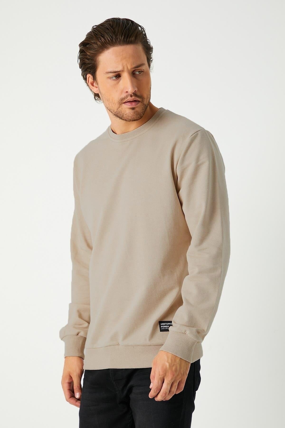 Férfi sweatshirt – bézs