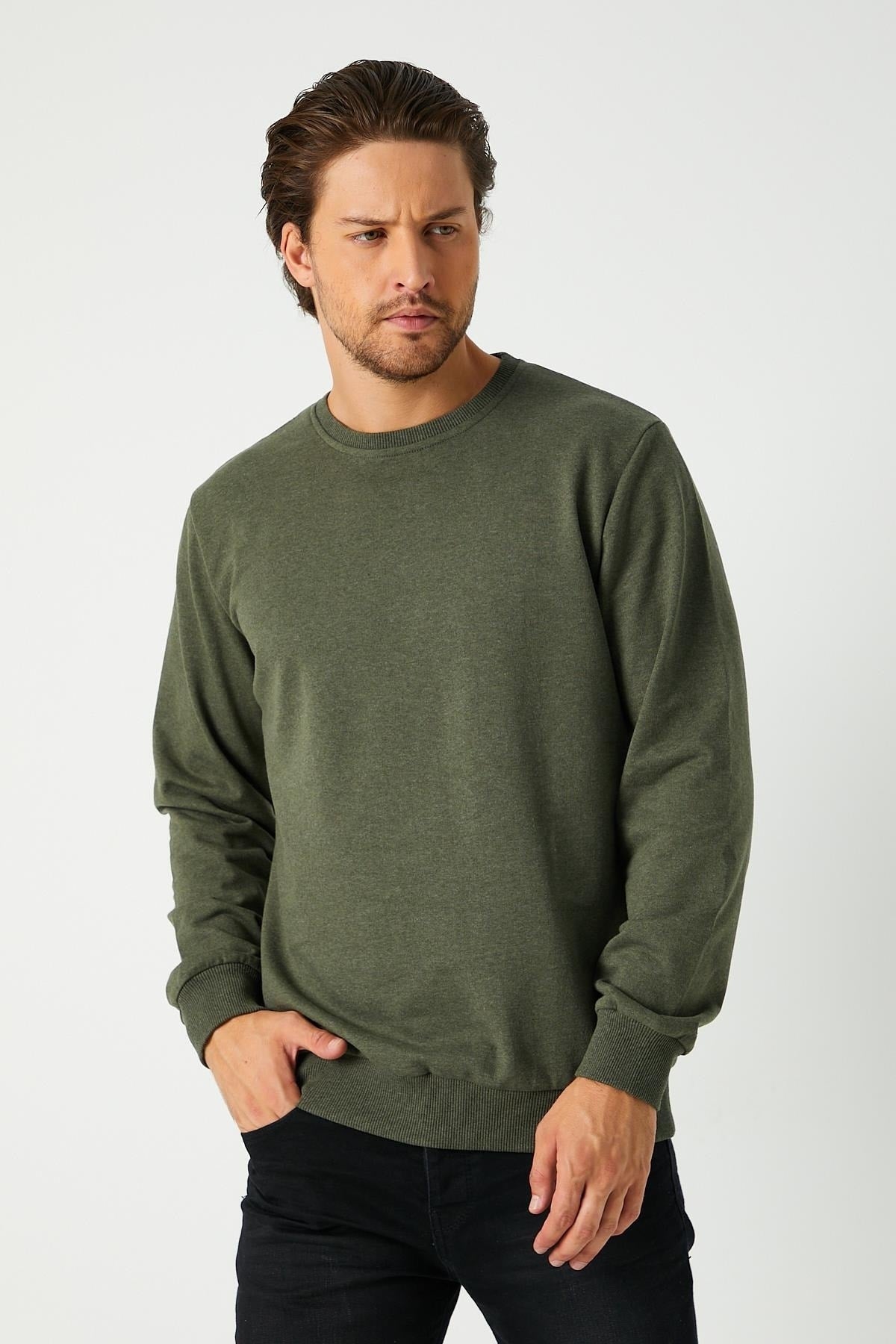 Férfi sweatshirt – khaki