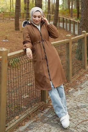 Női modest dzseki – konyakbarna