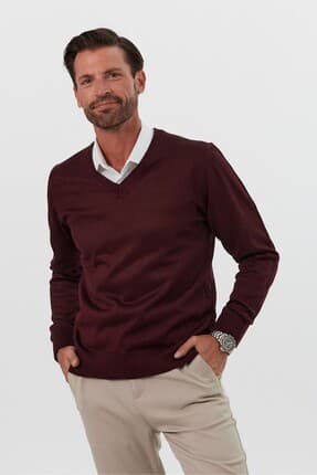Férfi pulóver – bordó