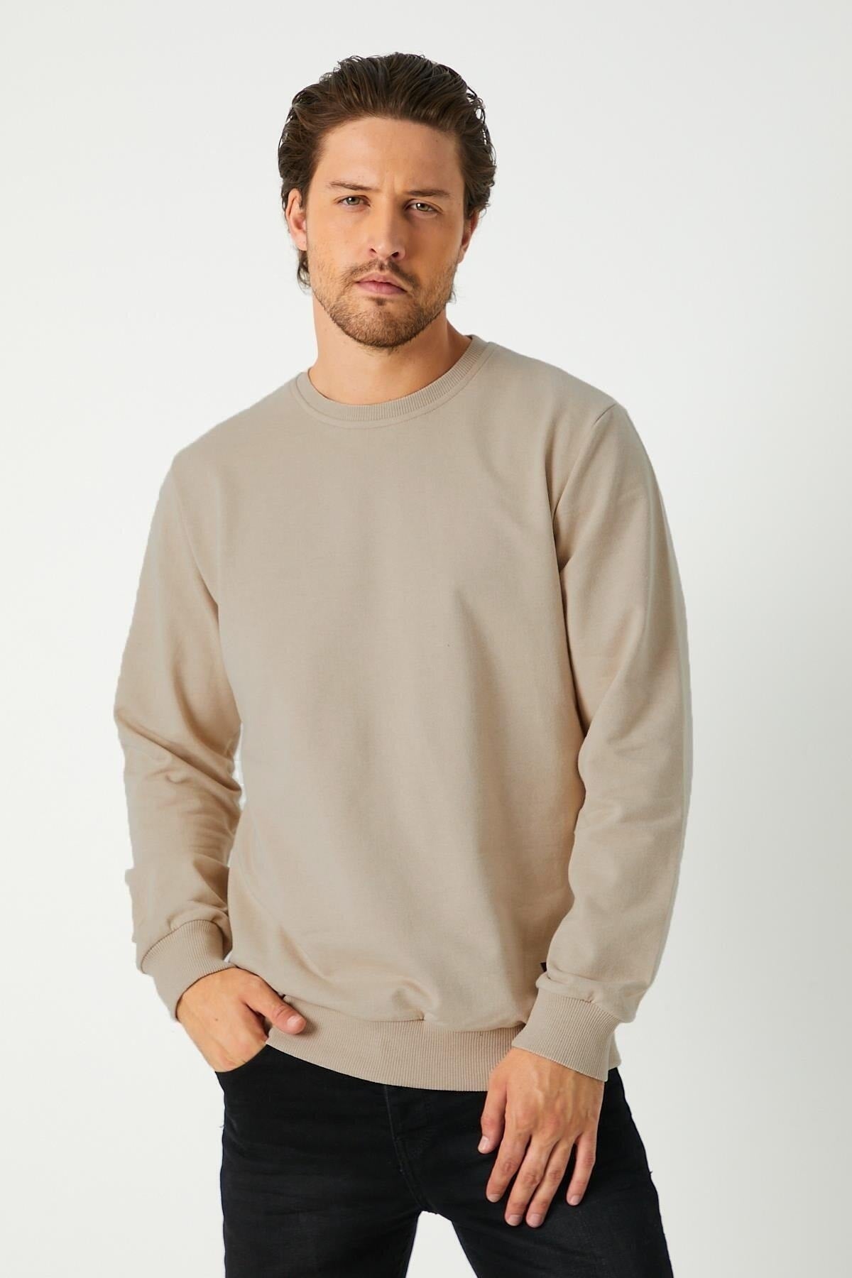 Férfi sweatshirt – bézs