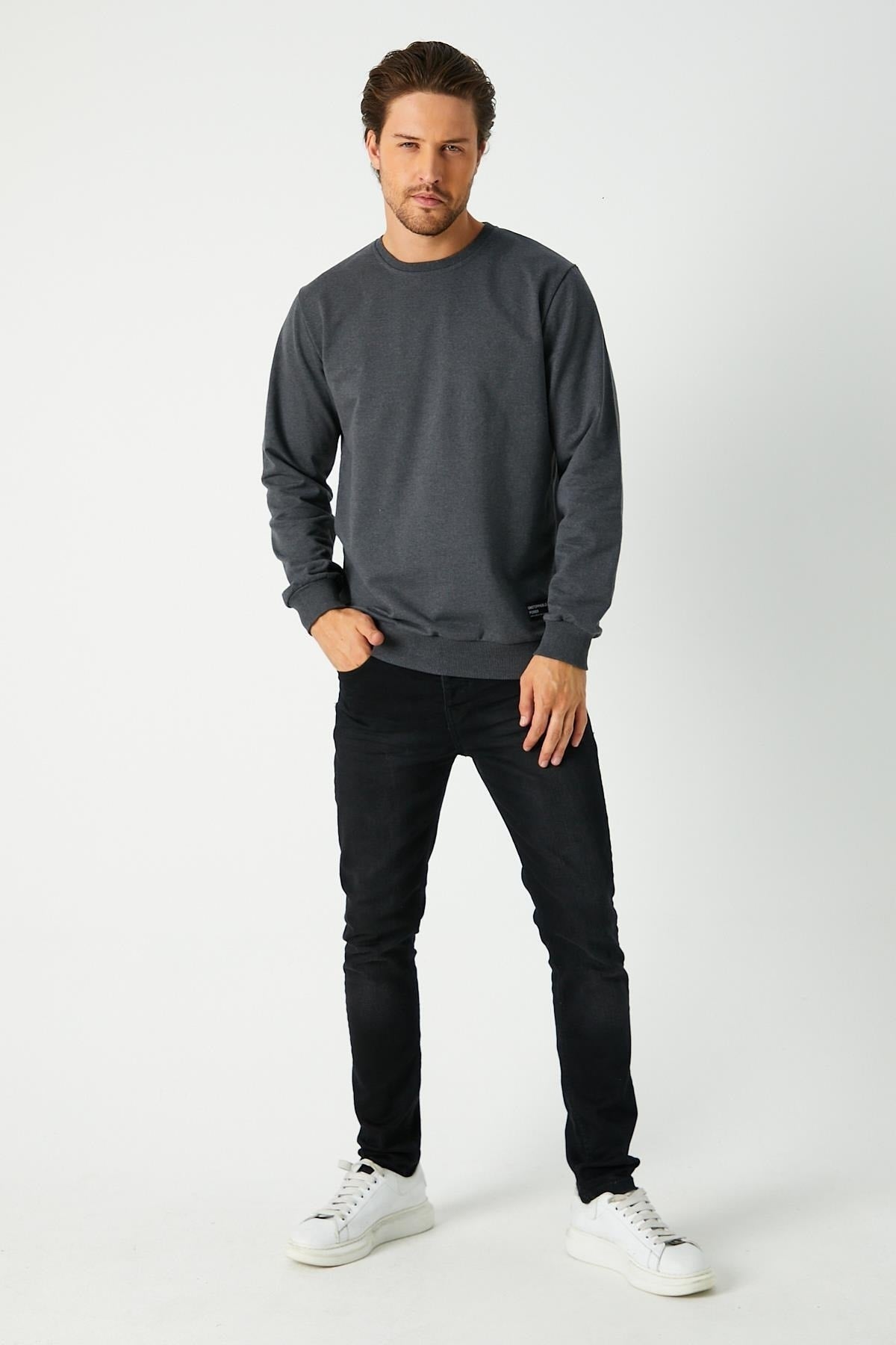 Férfi sweatshirt – antracit