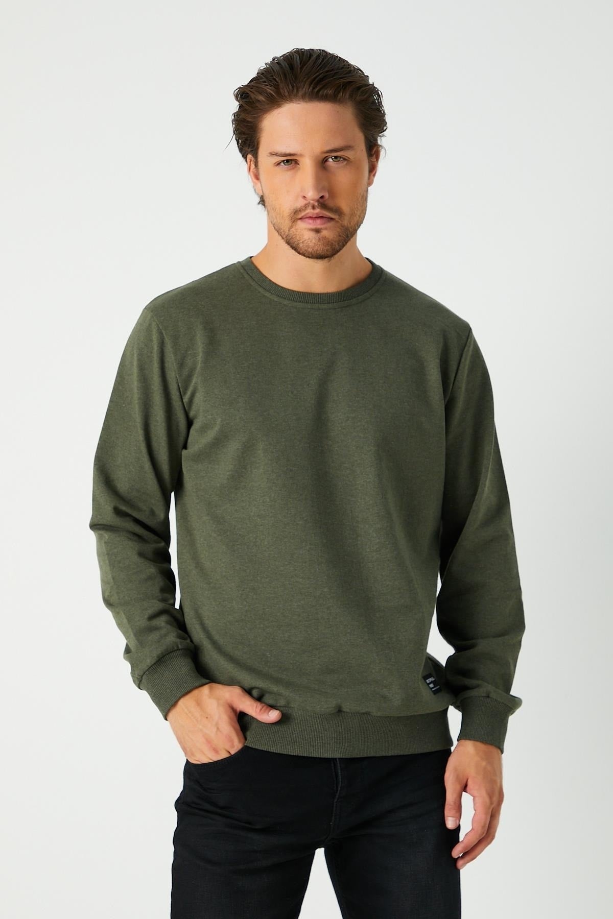 Férfi sweatshirt – khaki