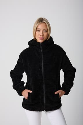Női téli kabát – fekete