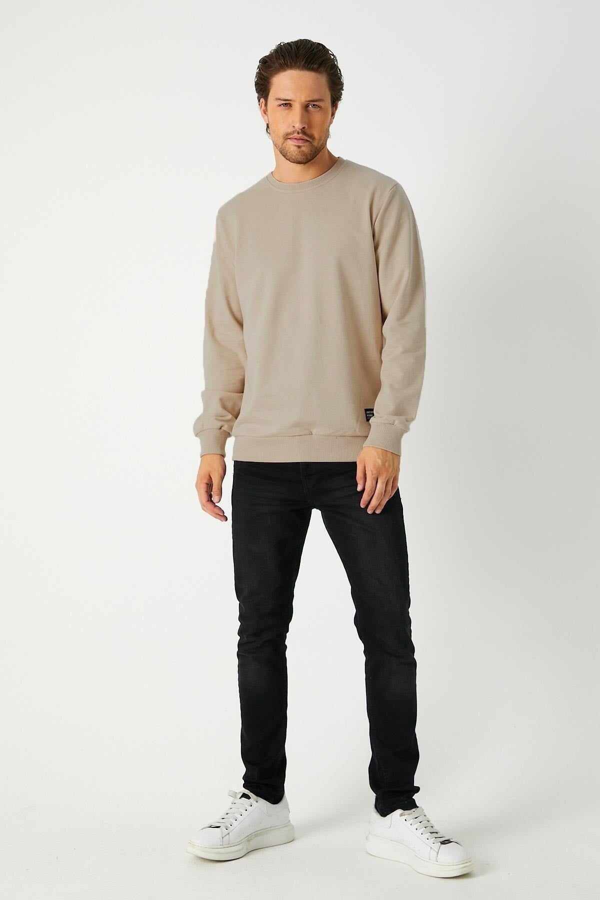 Férfi sweatshirt – bézs