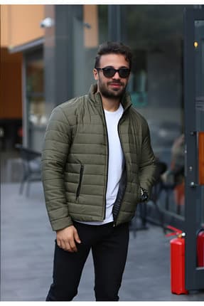 Férfi téli kabát – khaki