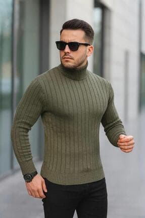 Férfi pulóver – khaki