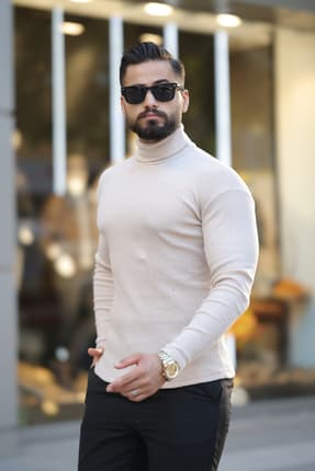 Férfi pulóver – bézs