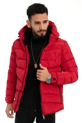 Férfi téli kabát – piros