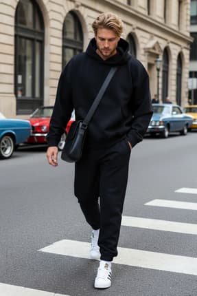 Férfi melegítőszett – fekete